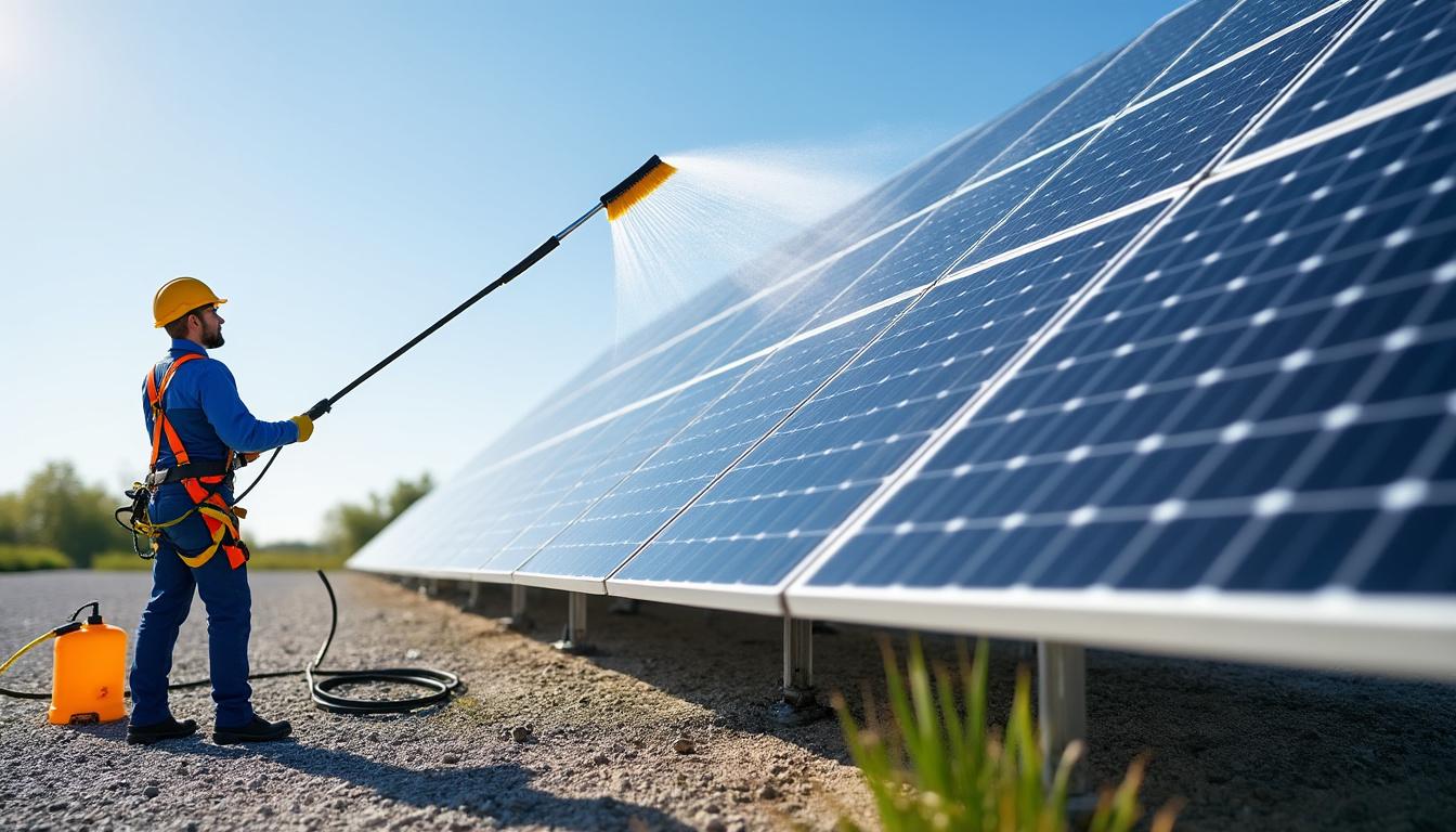 learn the safest methods to clean solar panels from the ground effectively while prioritizing safety to maintain optimal energy efficiency.