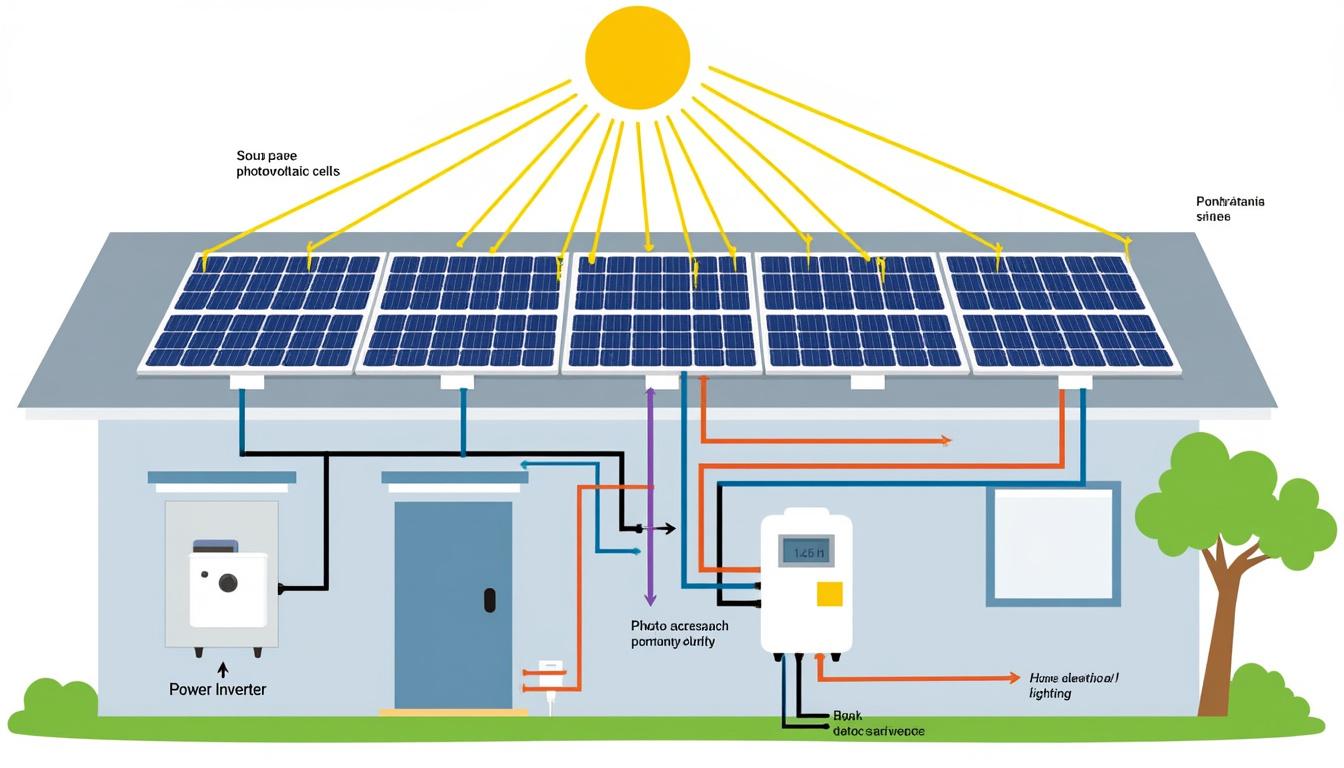 a simple and clear solar energy diagram to help you easily understand how photovoltaic (pv) systems work.