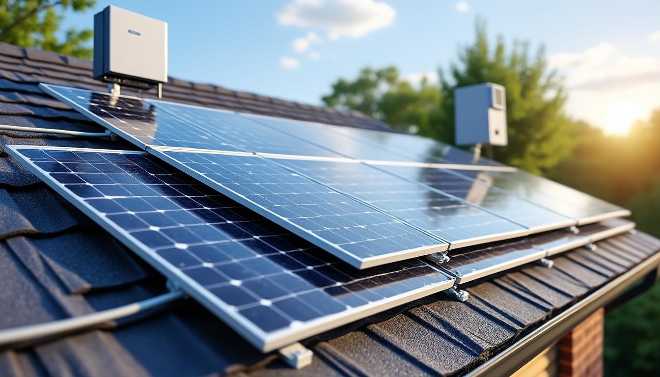 explore a detailed solar panel system diagram including the panel, inverter, and meter layout for efficient energy setup and management.